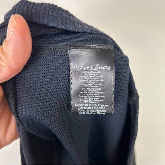 For Love & Lemons Dark Navy Stretch Payton Ribbed Leggings - Picture 14 of 14